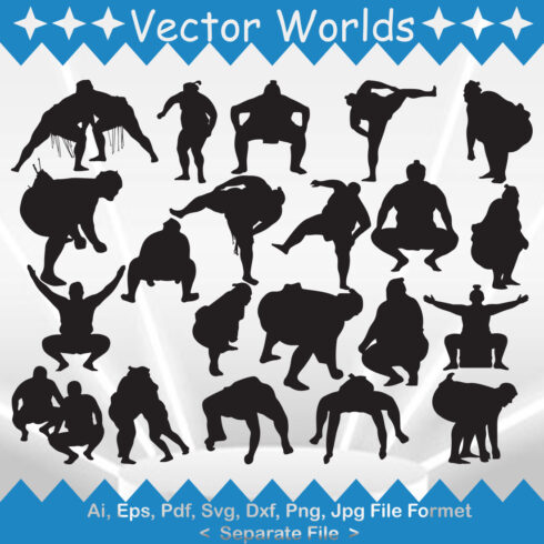 Sumo Wrestlers SVG Vector Design cover image.