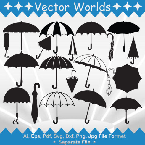 Umbrella SVG Vector Design cover image.