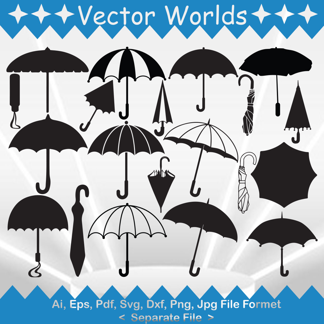 Umbrella SVG Vector Design cover image.