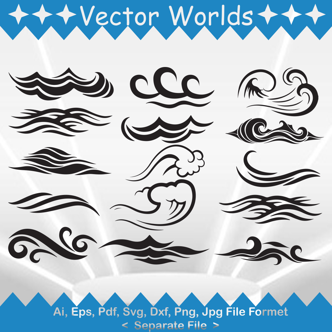 Waves SVG Vector Design cover image.