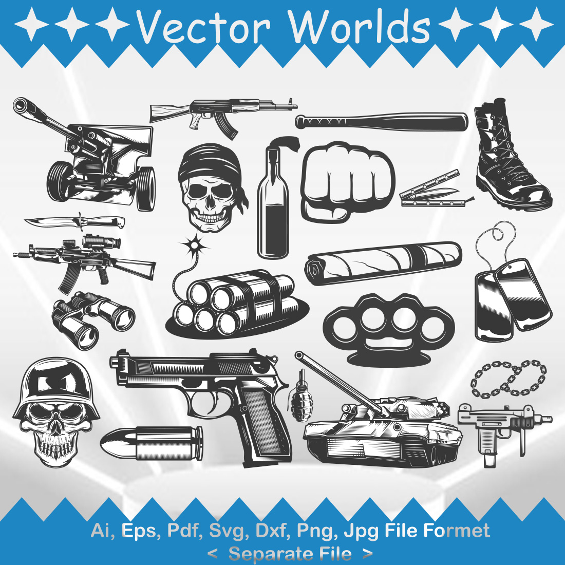 Set Of Military SVG Vector Design cover image.