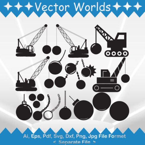 Wrecking Ball SVG Vector Design cover image.