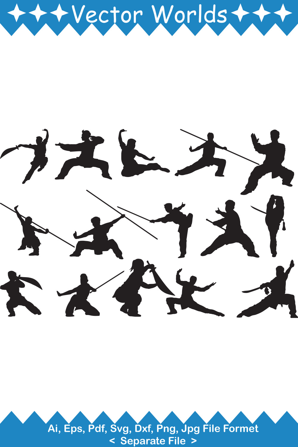 Wushu SVG Vector Design pinterest preview image.