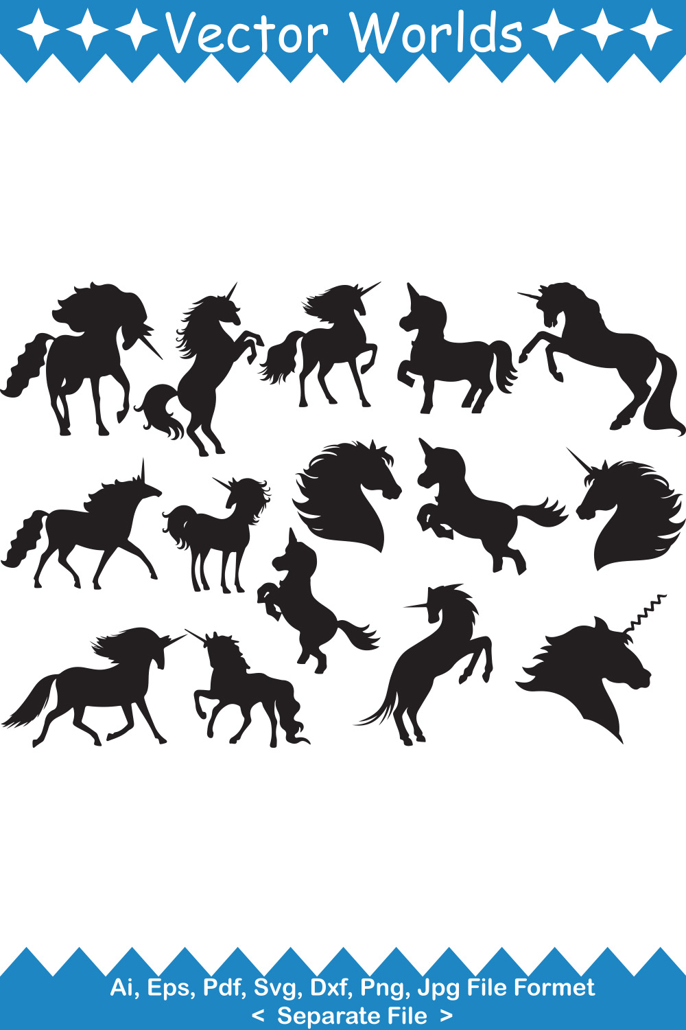 Unicorn And Spirit SVG Vector Design pinterest preview image.