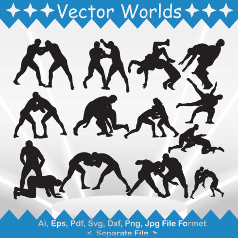 Wrestling SVG Vector Design cover image.