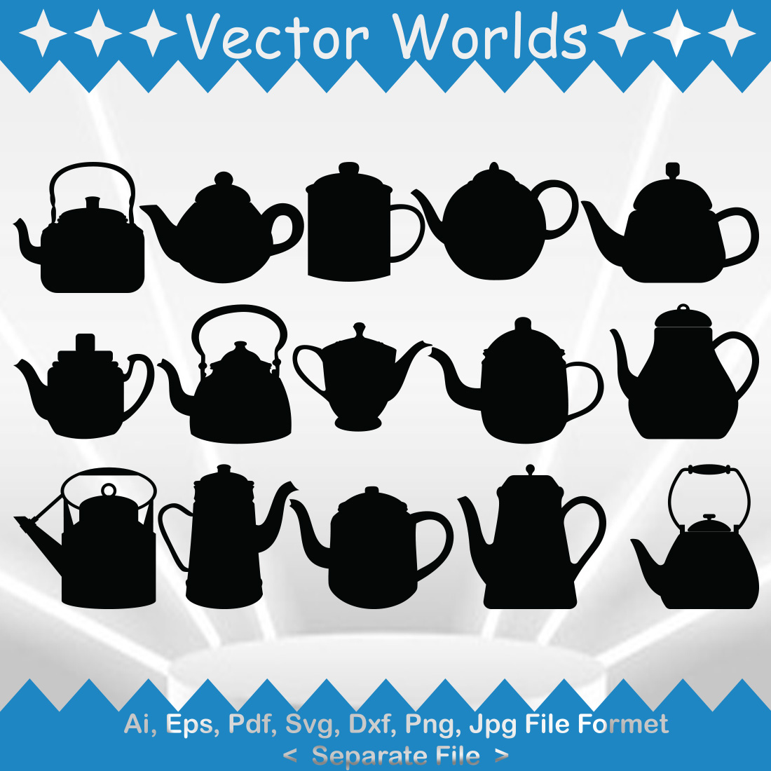 Teapot SVG Vector Design preview image.