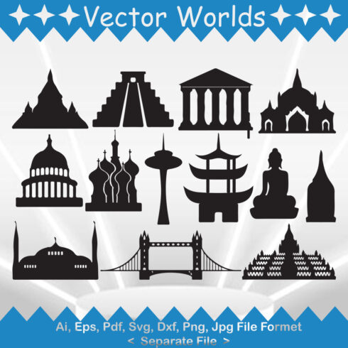 World Famous Sights SVG Vector Design cover image.