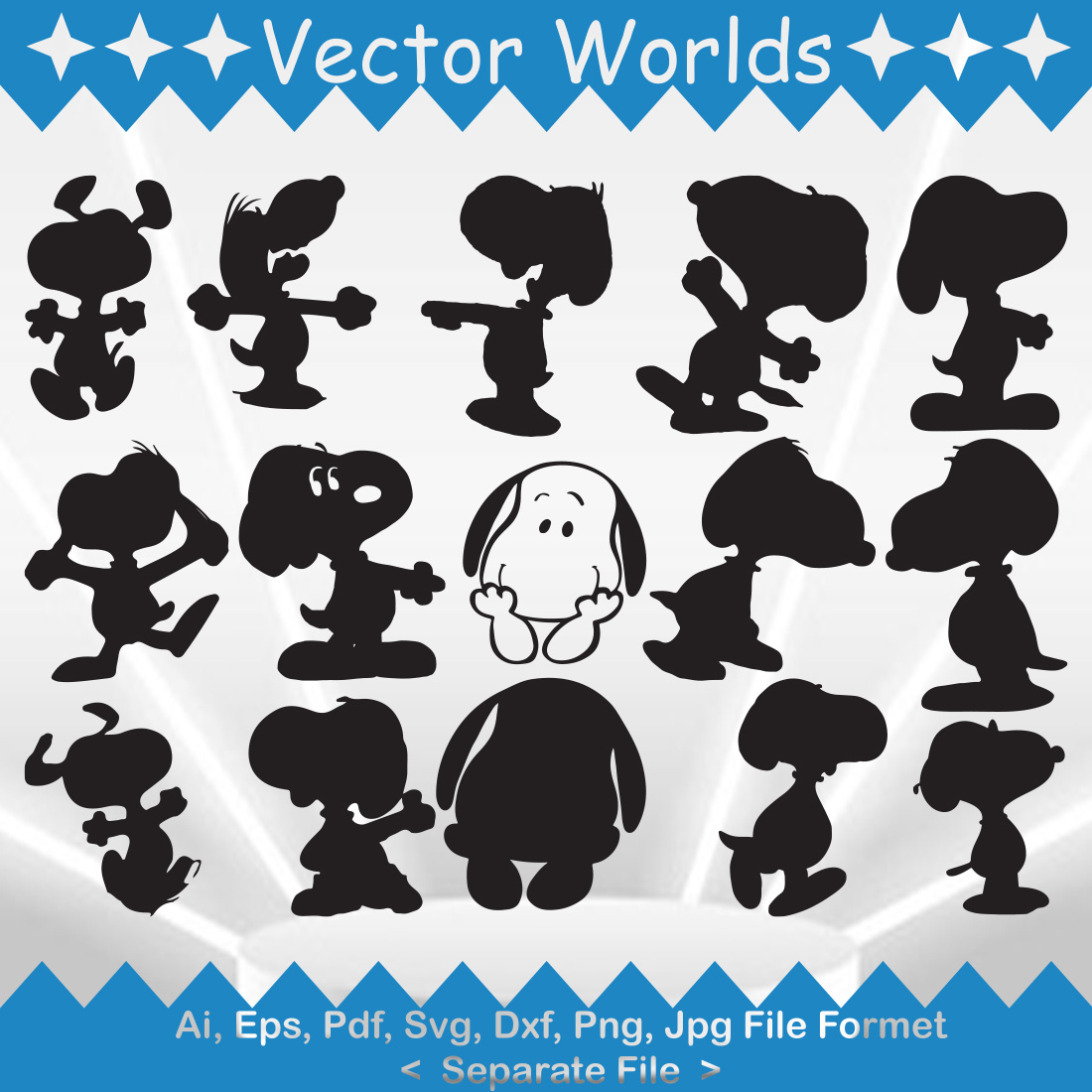 Snoopy Dog SVG Vector Design preview image.