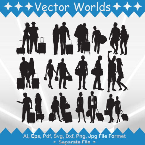 Tourist couple SVG Vector Design cover image.