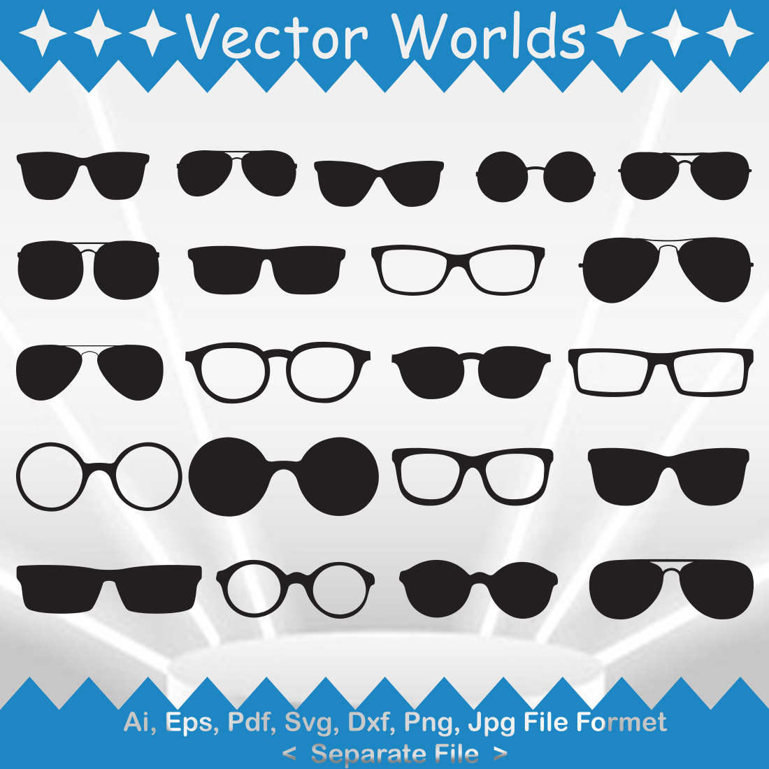 Sunglass SVG Vector Design preview image.