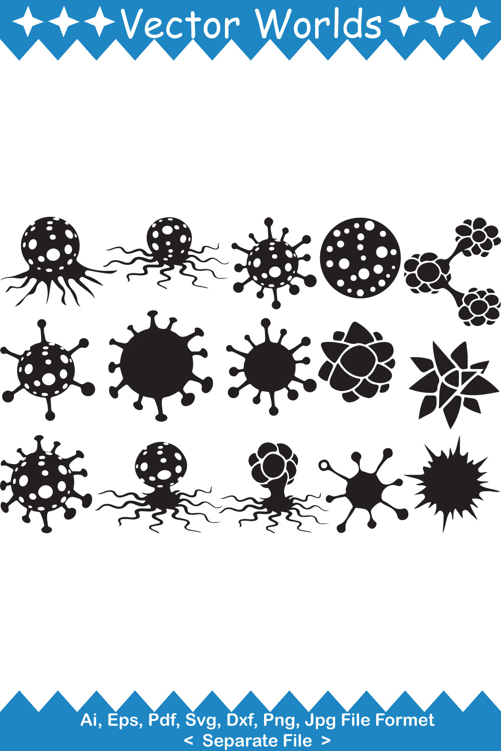 Virus And Cancer SVG Vector Design pinterest preview image.