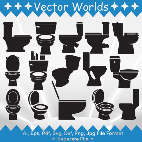 Toilet SVG Vector Design cover image.