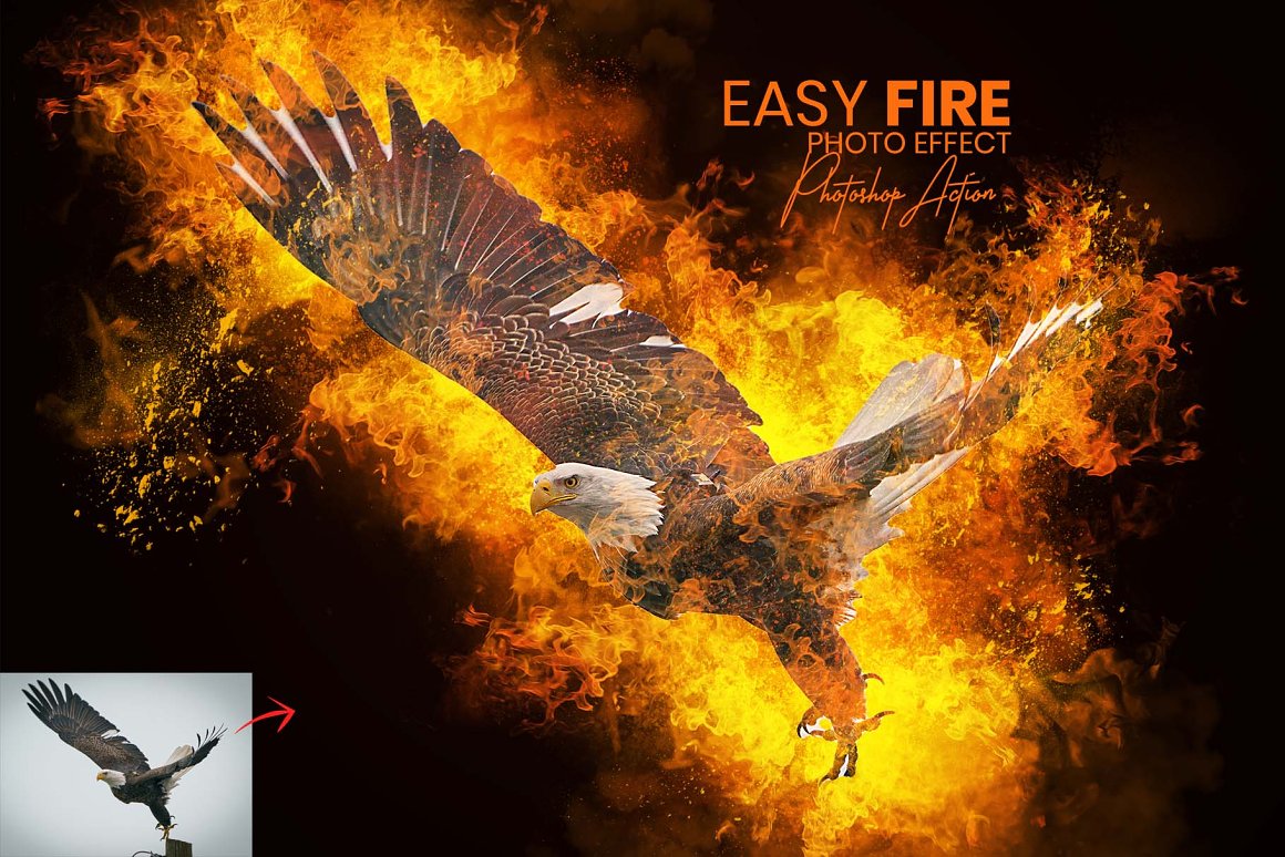 fire photoshop action 390