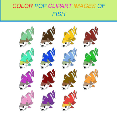 15 COLOR POP CLIPART IMAGES OF FISH cover image.