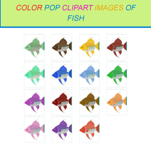 15 COLOR POP CLIPART IMAGES OF FISH cover image.