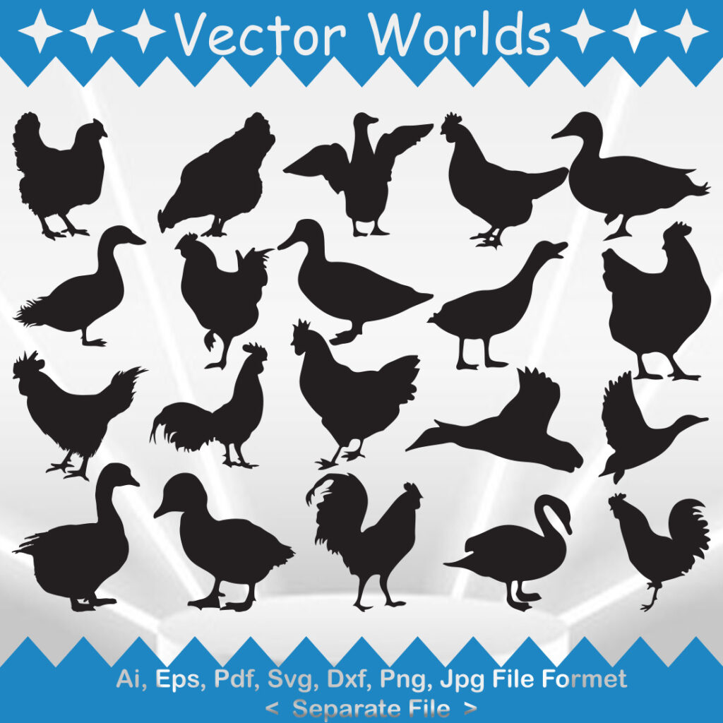 Design Roster Vector Roster Hen And Duck SVG Vector Design - MasterBundles