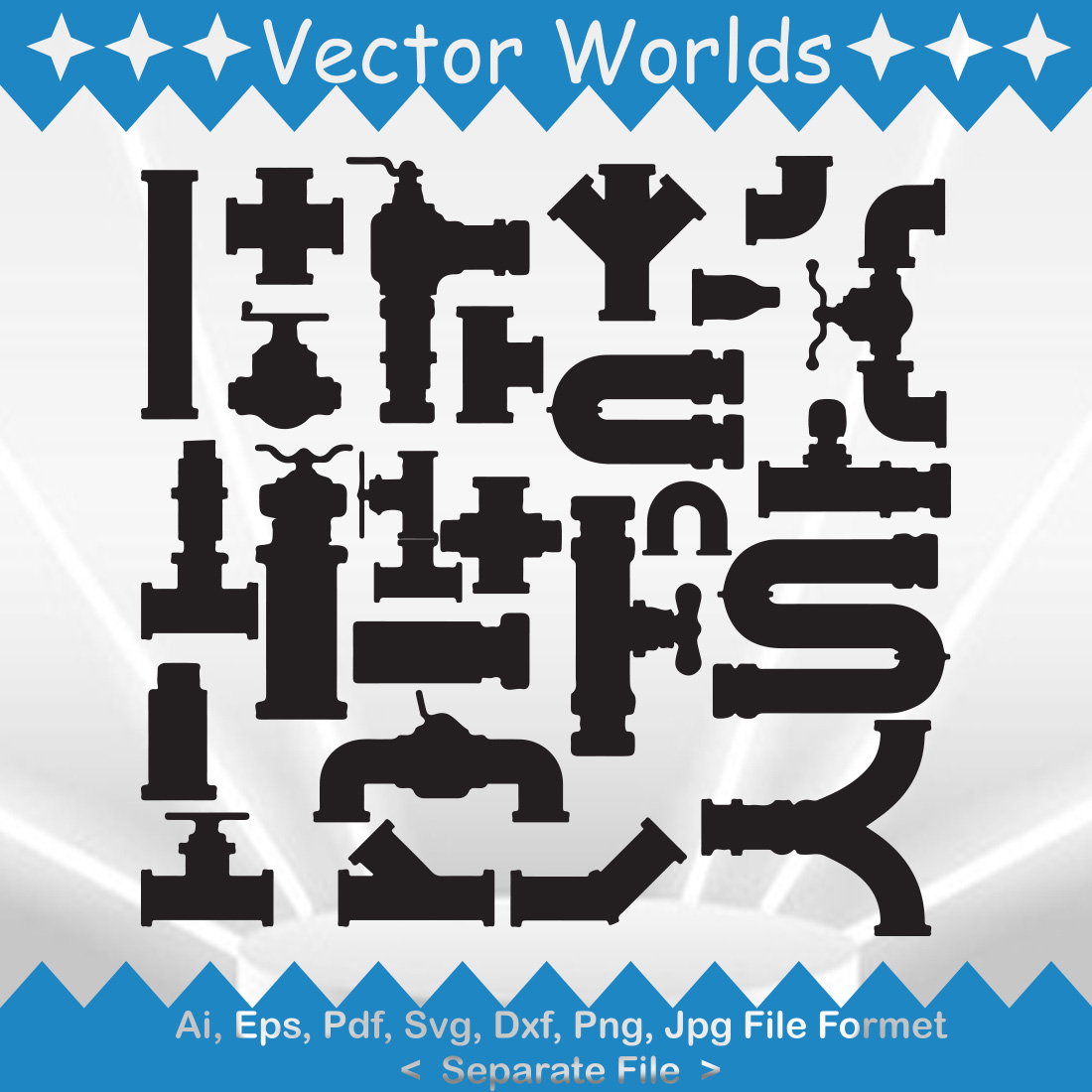 Water Pipe SVG Vector Design preview image.