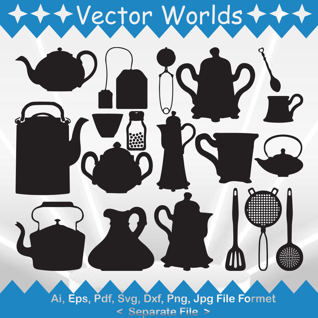 Tea Strainer SVG Vector Design preview image.