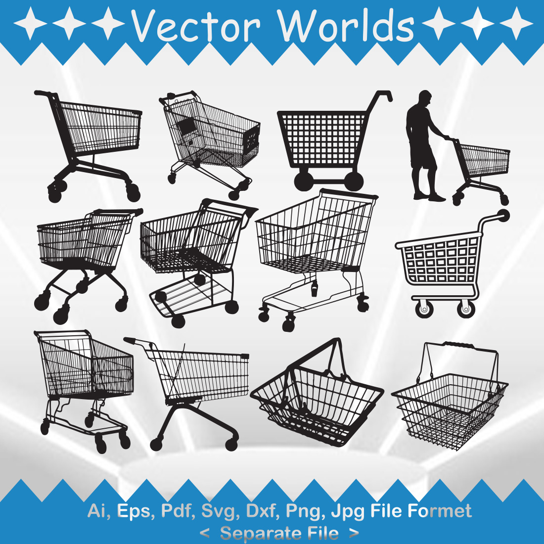 Shopping Cart SVG Vector Design preview image.