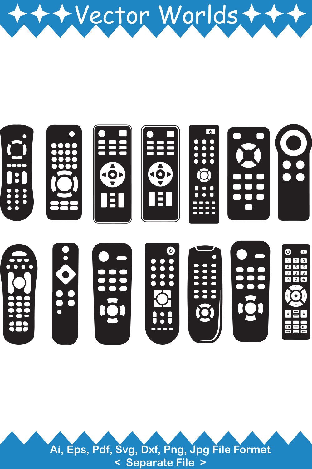 Remote Control SVG Vector Design pinterest preview image.