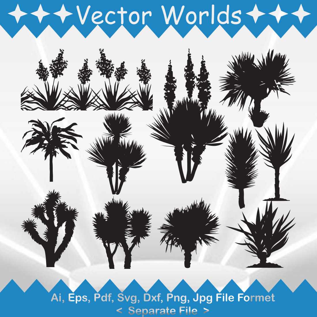 Yucca Garden SVG Vector Design cover image.