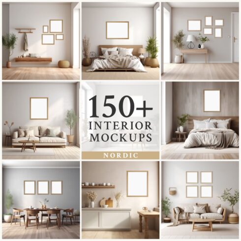 Nordic Style Interior Mockups Bundle cover image.