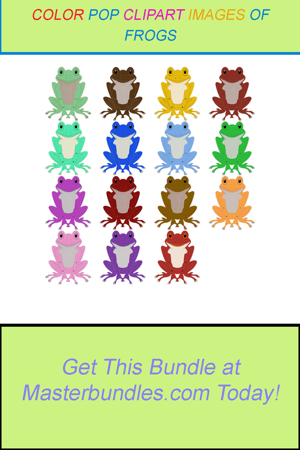 15 COLOR POP CLIPART IMAGES OF FROGS pinterest preview image.