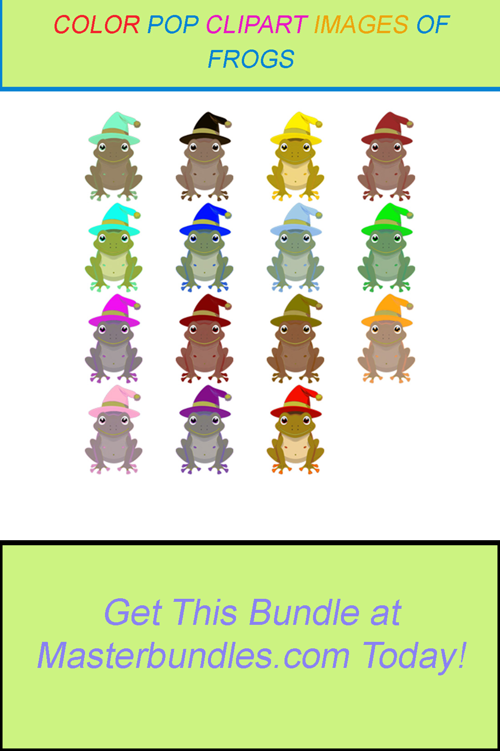 15 COLOR POP CLIPART IMAGES OF FROGS pinterest preview image.