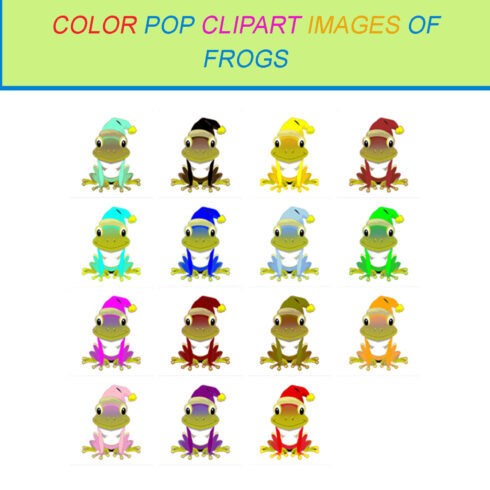 15 COLOR POP CLIPART IMAGES OF FROGS cover image.