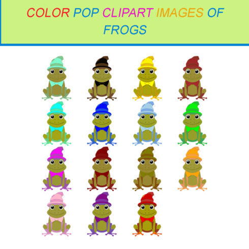 15 COLOR POP CLIPART IMAGES OF FROGS cover image.