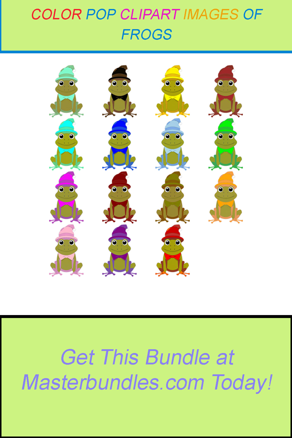 15 COLOR POP CLIPART IMAGES OF FROGS pinterest preview image.