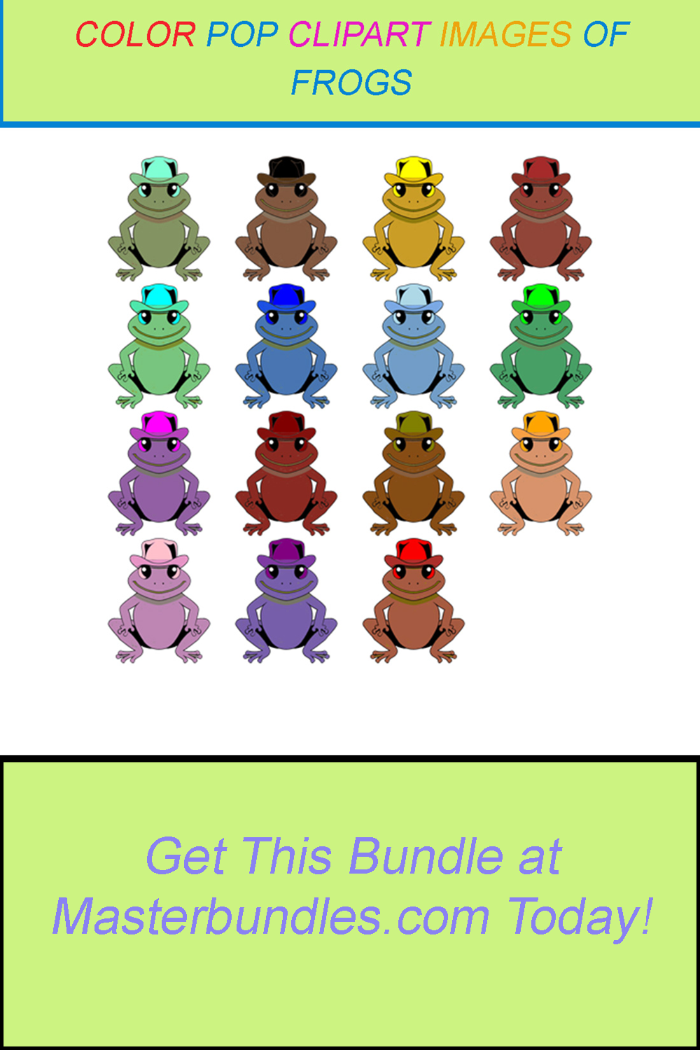 15 COLOR POP CLIPART IMAGES OF FROGS pinterest preview image.