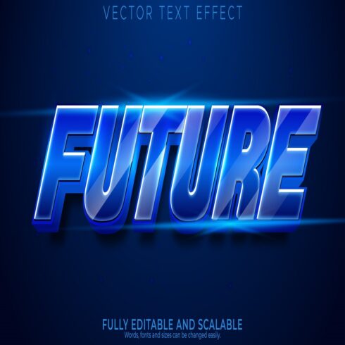 future text effect editable robot machine text style cover image.
