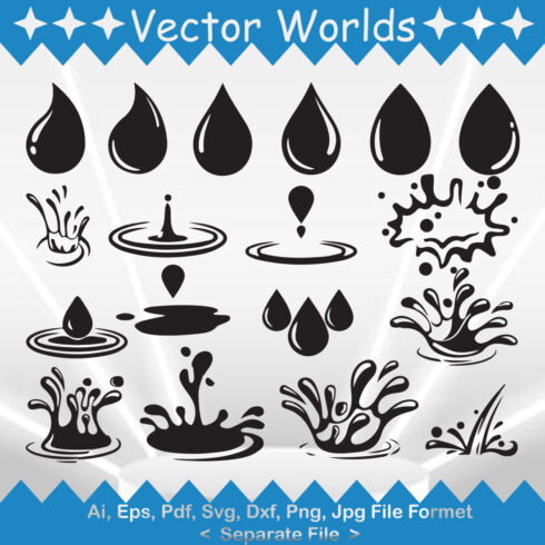 Water Droplets SVG Vector Design cover image.