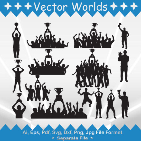 Winner With Trophy SVG Vector Design cover image.