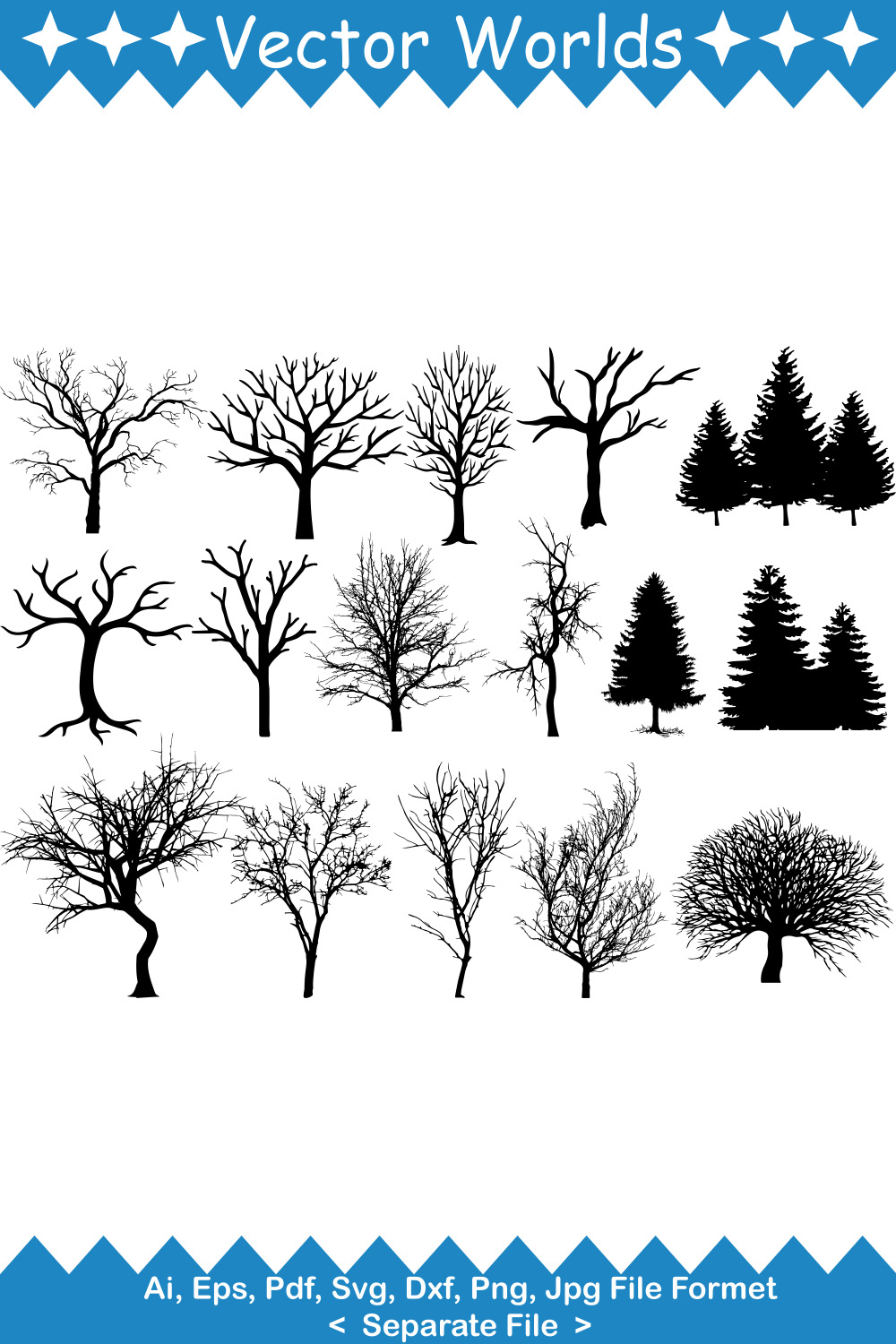 winter tree silhouette vector