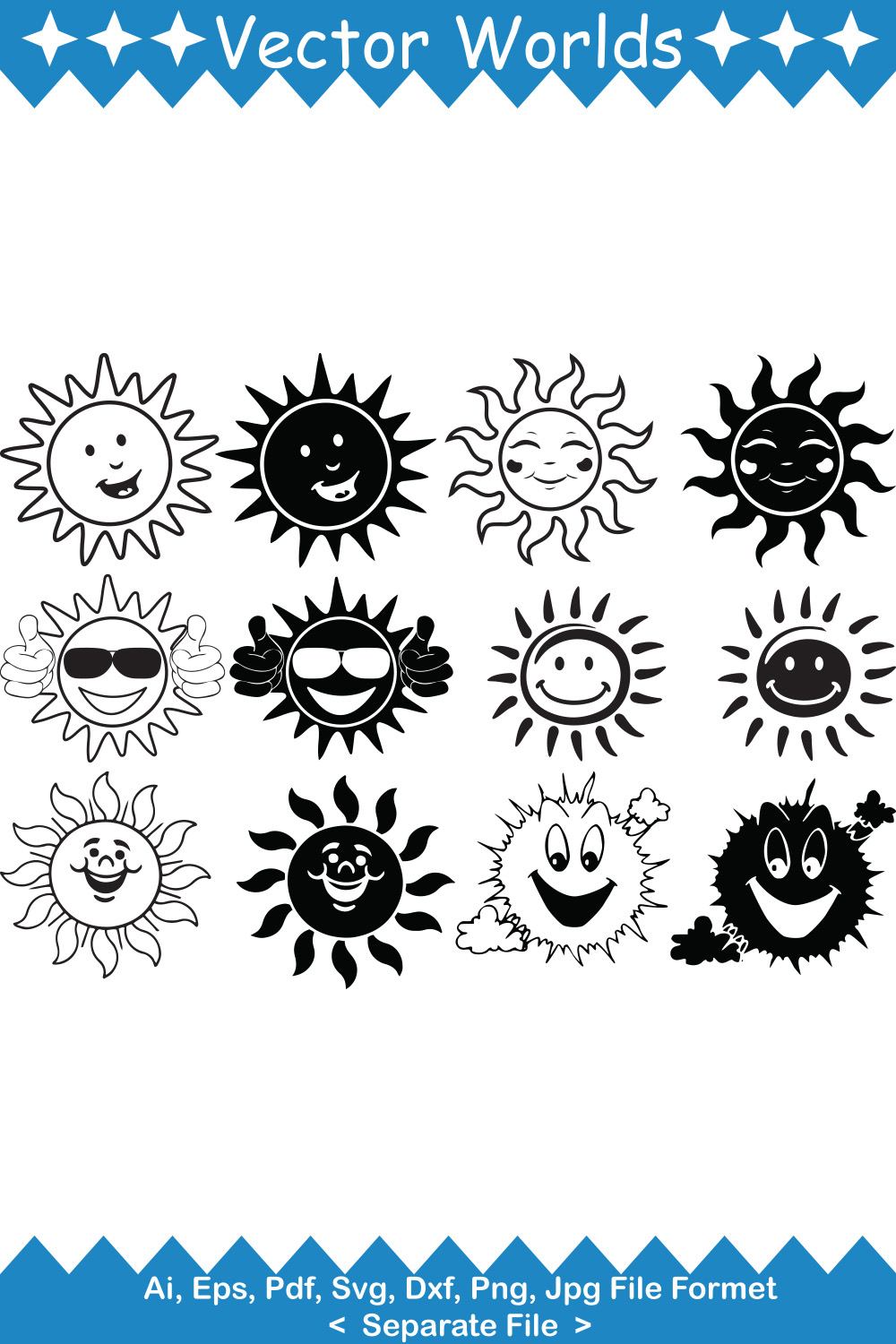 Smileys sun SVG Vector Design - MasterBundles