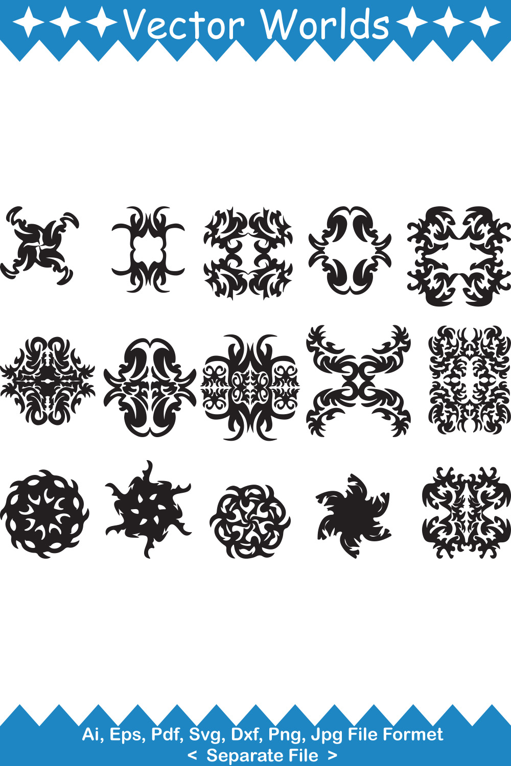 Tattoo Ornament SVG Vector Design pinterest preview image.