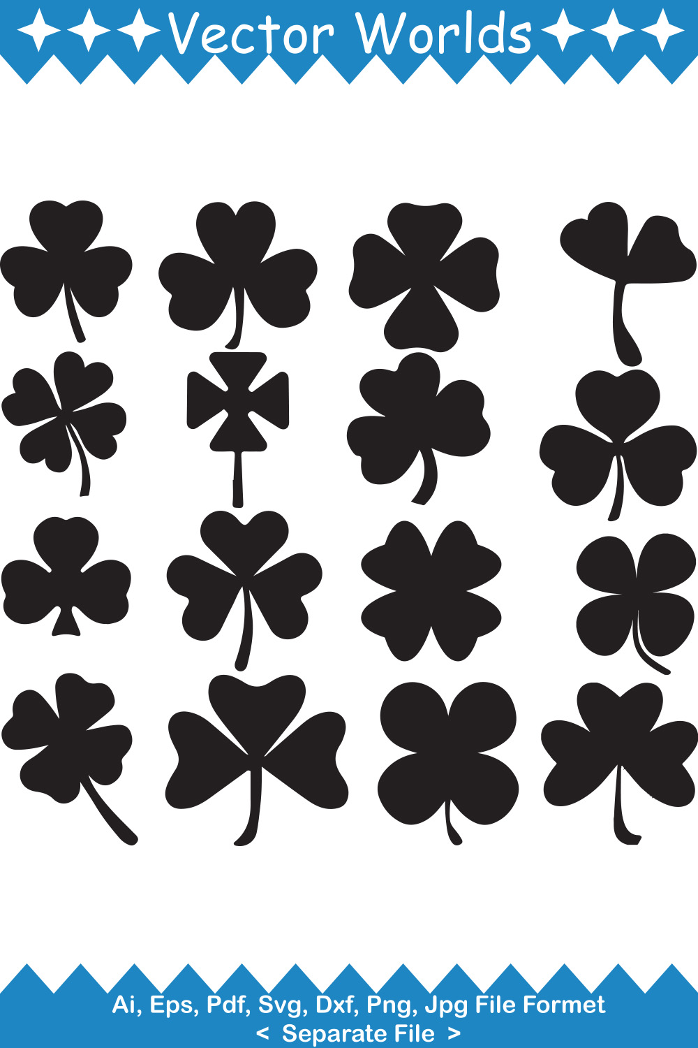 Shamrock SVG Vector Design pinterest preview image.