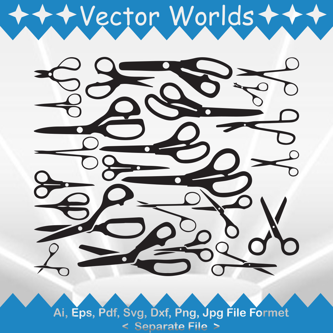 Scissors SVG Vector Design preview image.