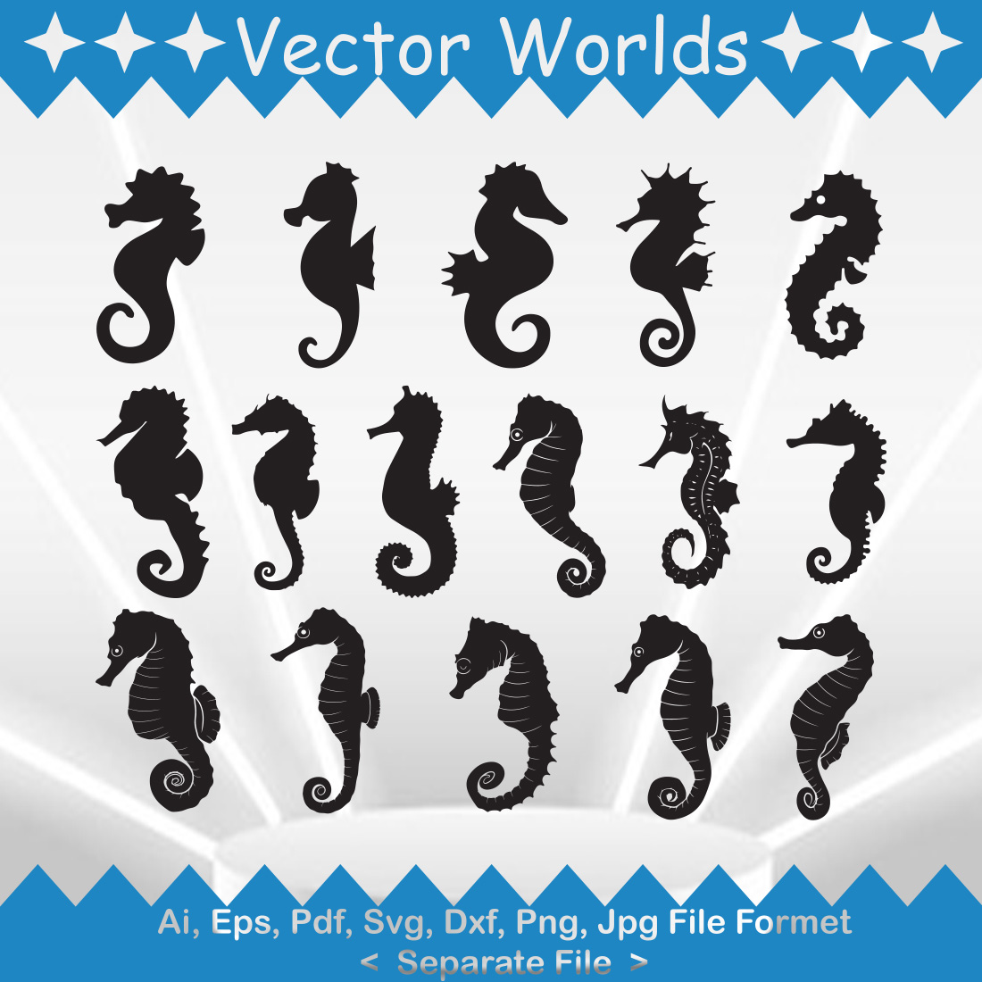 Seahorse SVG Vector Design preview image.