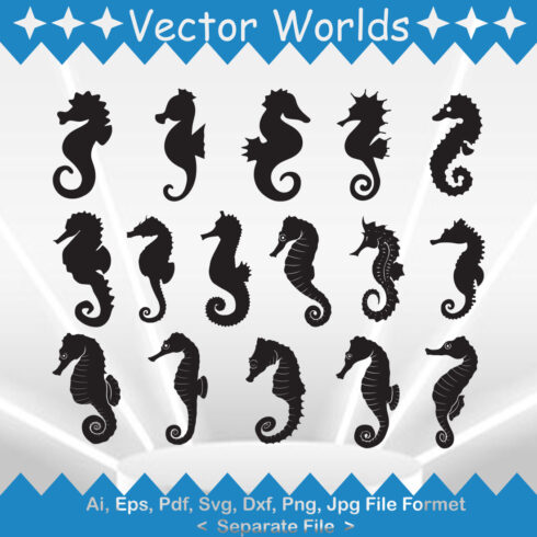 Seahorse SVG Vector Design cover image.