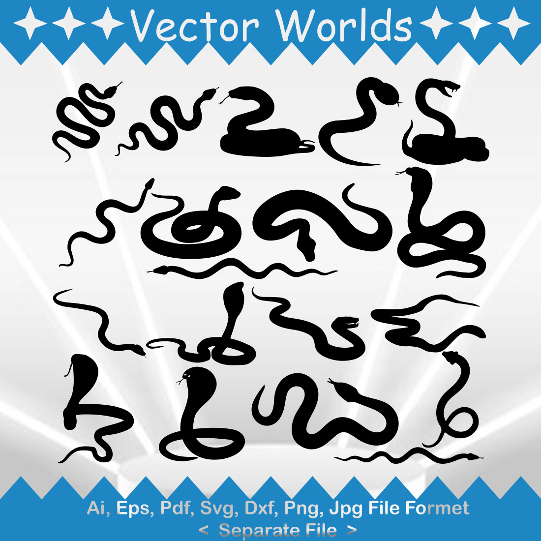 Snake SVG Vector Design preview image.