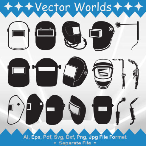 Welding Mask Helmet SVG Vector Design cover image.