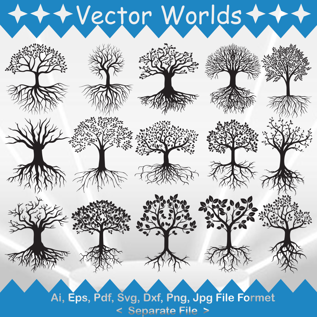 Root Tree SVG Vector Design cover image.