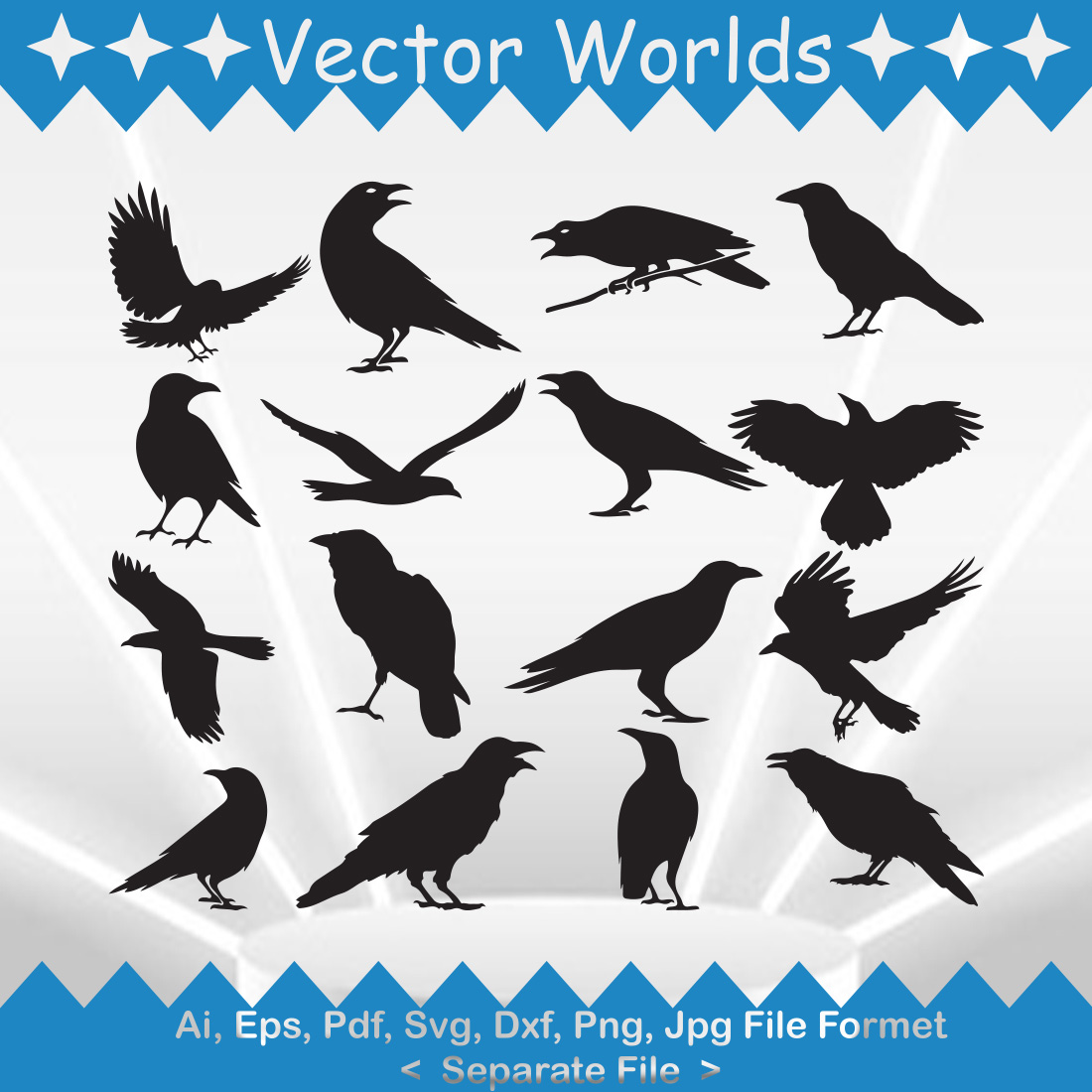 Raven SVG Vector Design preview image.