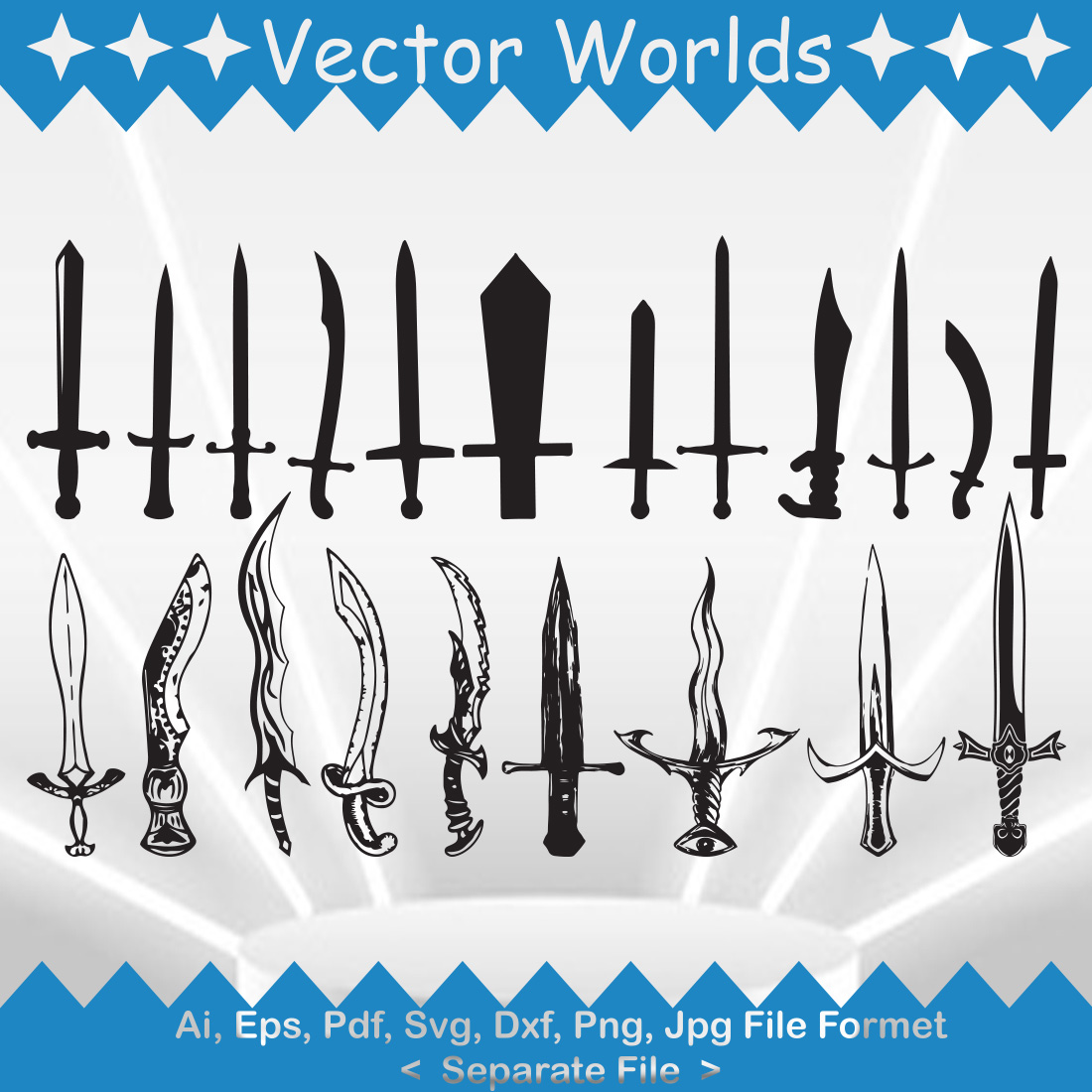 Sword SVG Vector Design preview image.