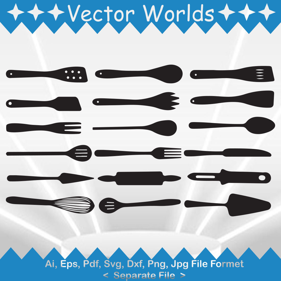 Wooden Spatulas SVG Vector Design preview image.