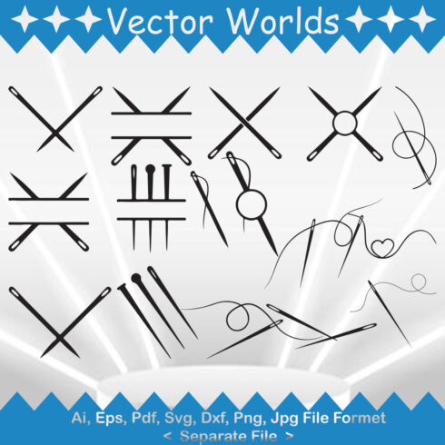 Sewing Needle SVG Vector Design cover image.