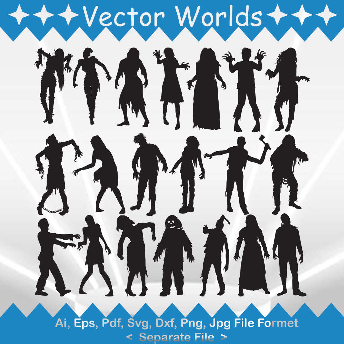 Zombie Horror SVG Vector Design preview image.